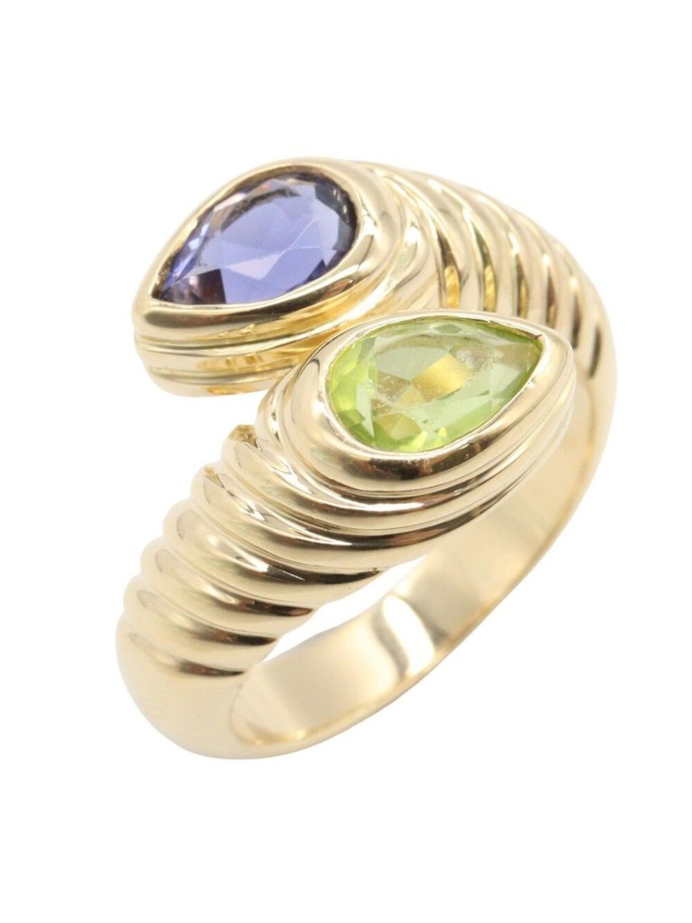 Bvlgari Ring Doppio Bachelorato Iolite Peridot 18k